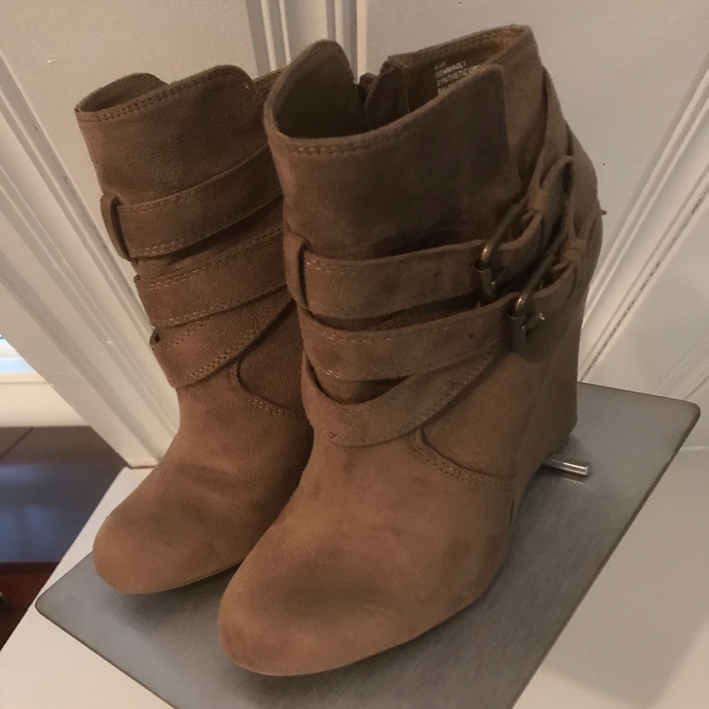 Tan Faux Suede Nine West Booties